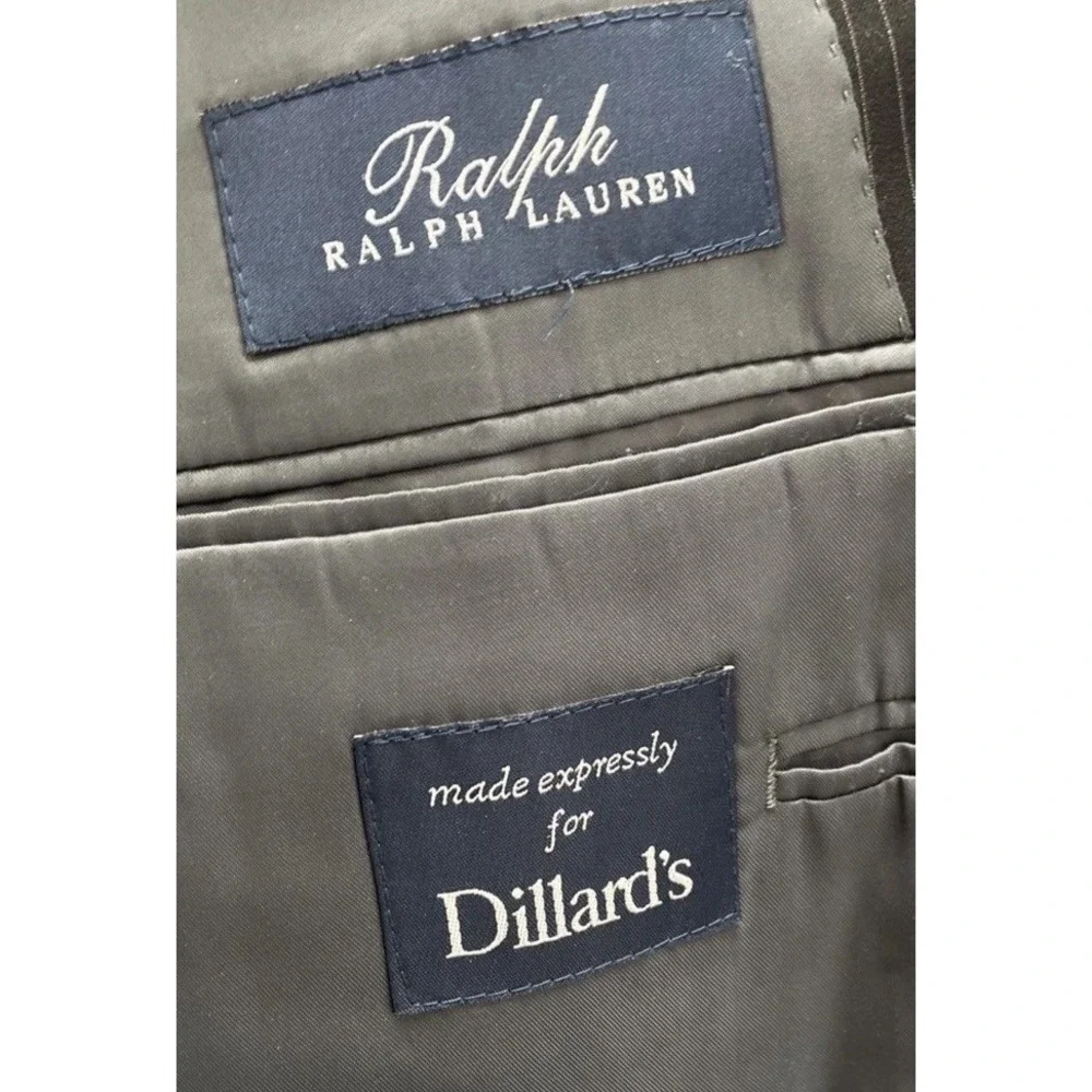 Ralph Lauren🔥Pinstripe Work It Daddy🤑Blazer Jacket Mens Black‎ 100% Wool 46 R